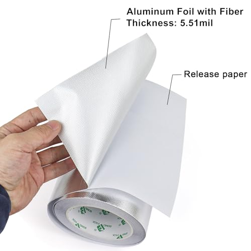 Adhesive Aluminum Foil Heat Shield Tape 1Pack 7inch x 66ft Barrier Fiberglass Thermal Insulation Reflective Material High Temp Protectionn (66 Foot)