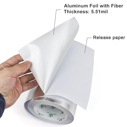 Adhesive Aluminum Foil Heat Shield Tape 1Pack 7inch x 66ft Barrier Fiberglass Thermal Insulation Reflective Material High Temp Protectionn (66 Foot)
