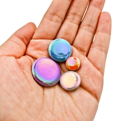 200g Iridescent Round Mosaic Tiles for Crafts Bulk