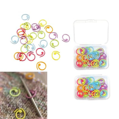 60Pcs Multicolor Cute Spiral Stitch Markers Knitting Stitch Rings Mini Size Crochet Markers Knitting Tool for Weaving Crocheting and Knitting