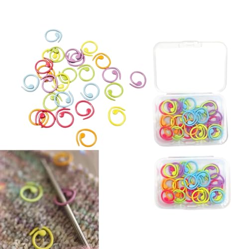 60Pcs Multicolor Cute Spiral Stitch Markers Knitting Stitch Rings Mini Size Crochet Markers Knitting Tool for Weaving Crocheting and Knitting
