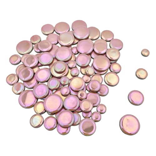 200g Iridescent Round Mosaic Tiles for Crafts Bulk
