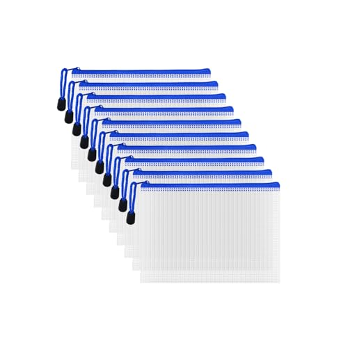 10 Pcs Zipper File Bags (10 Count)