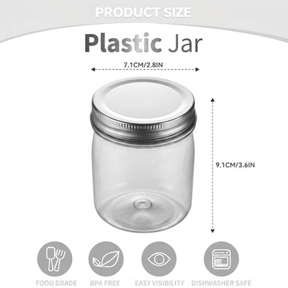 8 oz Plastic Mason Jars and Clear Plastic Jars with Lids 8 oz (8 Count)