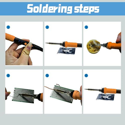 909A 90W Orange Soldering Iron Kit with LED Display & Ceramic Heater