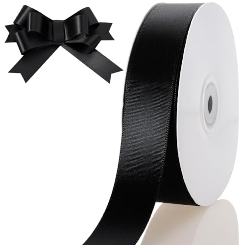 1 Inch Black Ribbon 50Yards