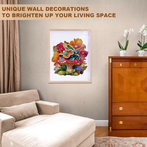 Mushroom Guitar Frog Puzzles Adults Gifts for Women Men Wooden 185 Pieces 11.4 x 11.1in