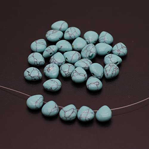 50 Pcs Natural Stone Beads Waterdrop Shape Healing Chakra Polished Assorted Crystal Quartz Agate Stone Charms for Jewelry Making Necklace Bracelet