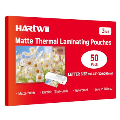 Matte Laminating Sheets 9 x 11.5 Inches 3Mil Thick