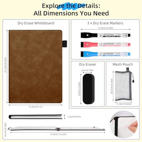 Portable Dry Erase Whiteboard Notebook