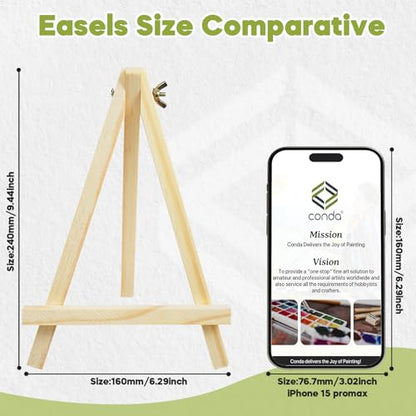 36 Pack 9 Inch Mini Wooden Display Easels (36 Count)