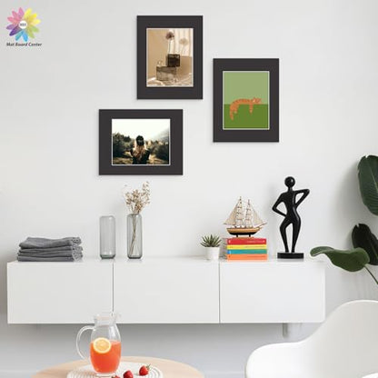 Mat Board Center 25 Pack 11x14 Picture Mat for 8x10 Photo Black