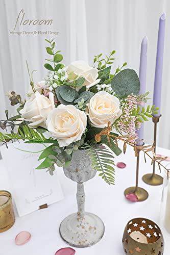 Artificial Flowers 20pcs Real Looking Cream High (20 Count)