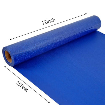 Glitter Royal Blue HTV Heat Transfer Vinyl Rolls