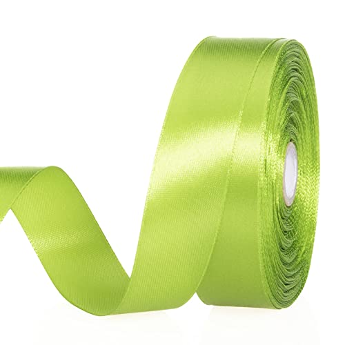 1 Inch Apple Green Solid Satin Ribbon for Gift Wrapping