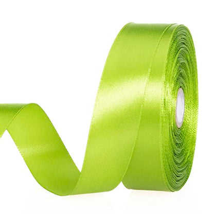 1 Inch Apple Green Solid Satin Ribbon for Gift Wrapping