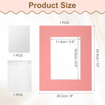 Picture Mats 8 x 10 Mat Board Center for 5 x 7 Pictures Acid Free White Core Bevel Cut Frame Mattes with Backing for Display Art Measuring