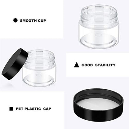 12 Pack 3 oz Plastic Container Jars with Lids Round Clear Travel Cosmetic Container Jars for Toiletries (12 Count)