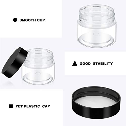 12 Pack 7 oz Plastic Container Jars with Lids Round Clear Travel Cosmetic Container Jars for Toiletries (12 Count)