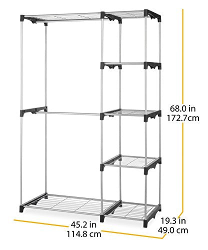 Double Rod Freestanding Closet Organizer