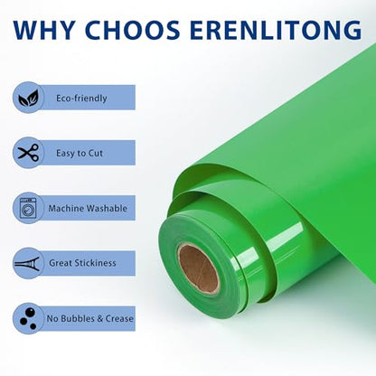 RENLITONG Fruit Green Iron on Vinyl 12Inch by 20ft Roll Heat Transfer Vinyl for T
