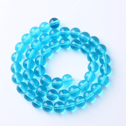 60pcs 6mm Topaz Blue Crystal Glass Beads for Jewelry Making DIY Bracelet Necklace Healing Power Stone Beads