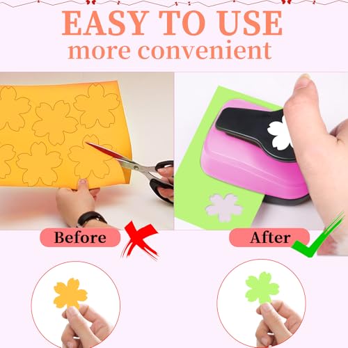 Flower Paper Punch Flower Hole Punch 1 inch Sakura Shape Hole Puncher for Paper Crafts Cherry Blossom Craft Punches for Scrapbook DIY Papers Projects