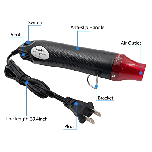 Heat Gun Mini Hot Air Gun for DIY Crafts Portable Heat Air Gun Tool for Embossing Shrink Wrapping Drying Paint