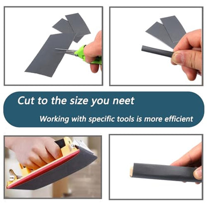 30Pcs 9 x 3.6 Inchs 600 Grit Wet and Dry Handmade Universal Sanding Sheets