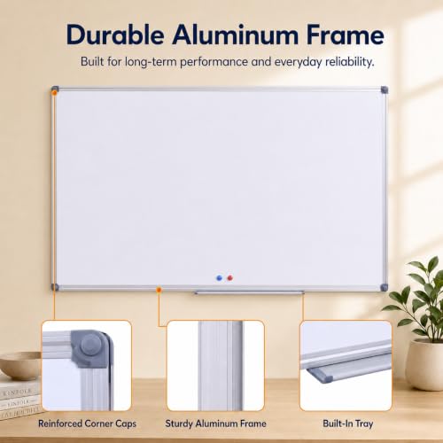 Magnetic White Board 48 x 36 Dry Erase Board for Wall