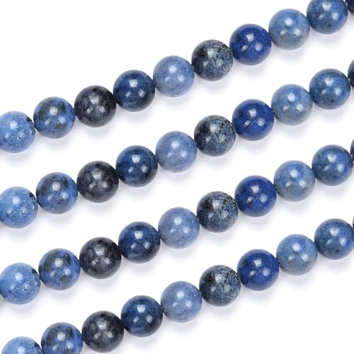 70pcs Adabele Natural Blue Dumortierite Gemstone 10mm Round Beads (72 Count)