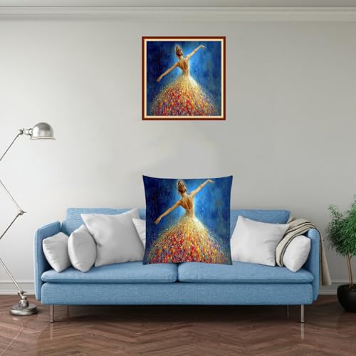 Stamped Cross Stitch Kits for Adults Beginners Pillow Needlepoint Kit with Embroidery Pattern Needlework Kit Prestamped Stitches Kit 11CT Cross Stitching