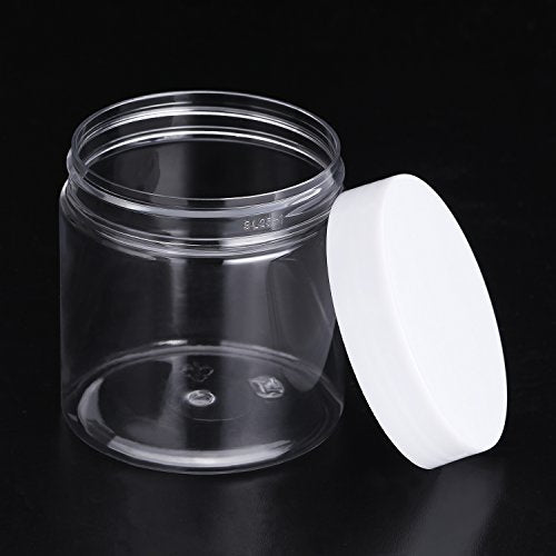 12 Pack 8 oz Plastic Container Jars with Lids Round (96 Count)