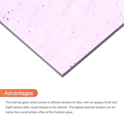 2 Pcs Stained Glass Sheet Mosaic Tile 7.9 Inch x 5.9 Inch Purple Color Stained Glass Sheets for Crafts DIY Art Project