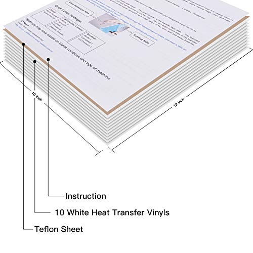 White Heat Transfer Vinyl HTV Bundle 10"x12"
