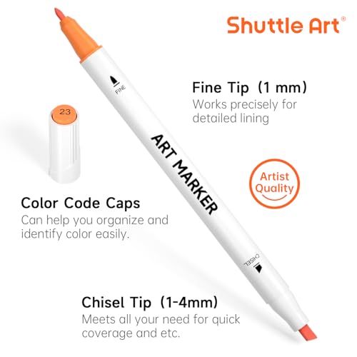 30 Colors Dual Tip Art Markers Permanent Marker Pens Highlighters Perfect for Illustration Adult Coloring Sketching and Card Making (30 Count)