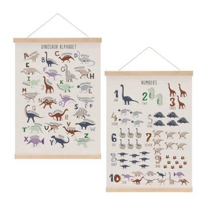 Dinosaur Number Chart Alphabet Poster Hanger