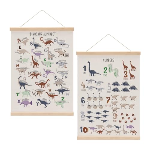 Dinosaur Number Chart Alphabet Poster Hanger