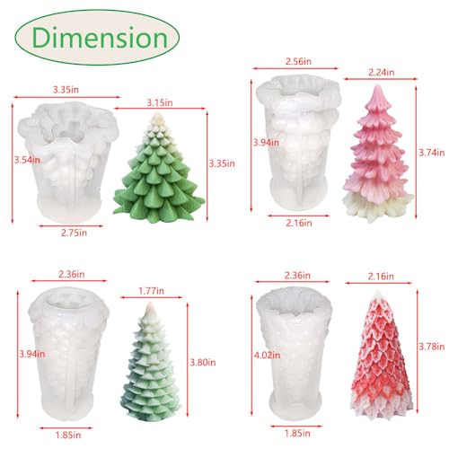 4PCS Christmas Tree Silicone Molds Kit