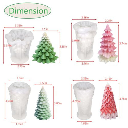 4PCS Christmas Tree Silicone Molds Kit