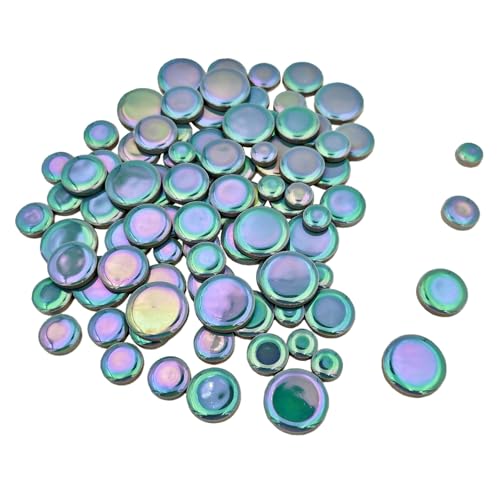200g Iridescent Round Mosaic Tiles for Crafts Bulk