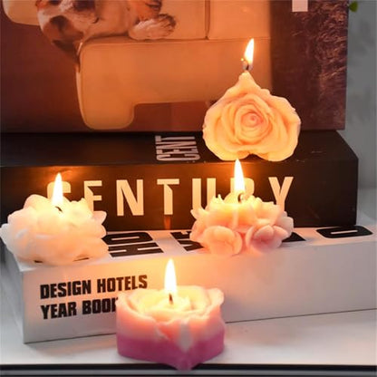 9 PCS Flower Candle Molds Rose Tulip Silicone Candle Mold Flower Shapes (9 Count)