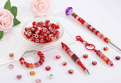 Red Mix Large Hole Beads (100 Count)