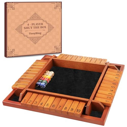 Upgraded 1 4 Players Shut The Box Dice Game