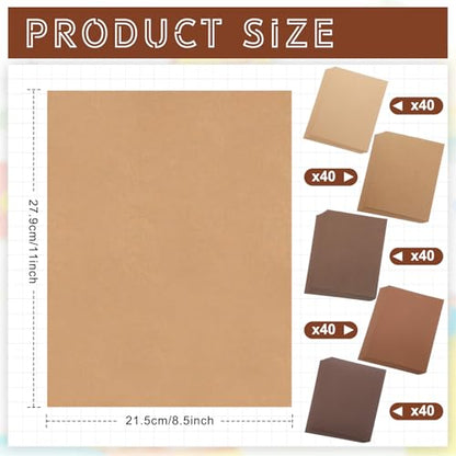 200 Sheets 5 Shades Cardstock Paper (200 Count)