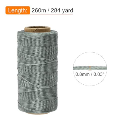 Waxed Thread 284 Yard 0.8mm 150D Flat Wax Thread Polyester Waxed String for Leather Sewing Hand Weaving Book Binding Home Decoration