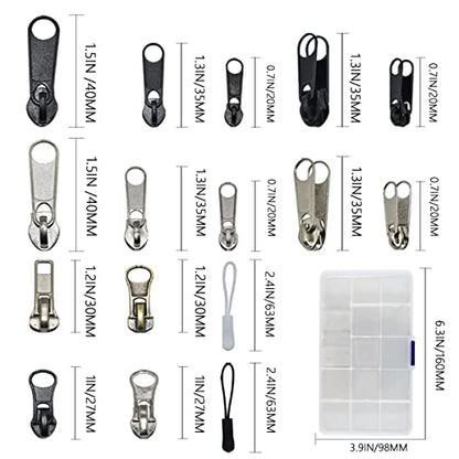 253Pcs Zipper Repair Kit Replacement with Installation Pliers Tool and Zipper Extension Pulls for Sleeping Bags Jacket Tent Luggage Backpacks Boots (253 Count)