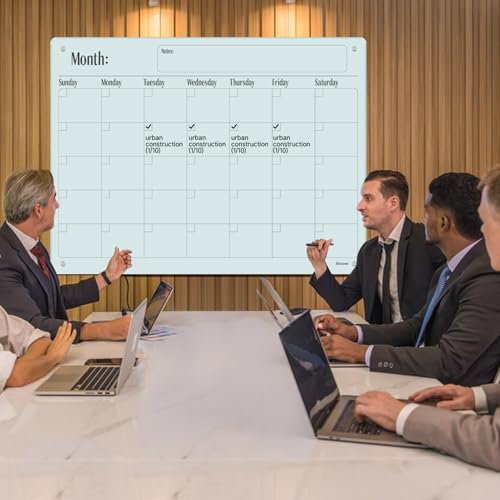 Magnetic Glass Monthly Calendar Whiteboard