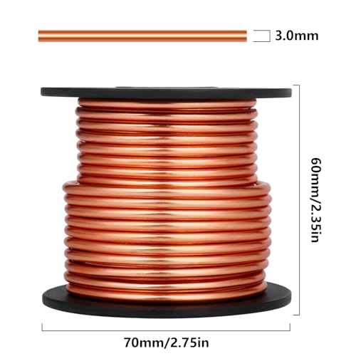 32.8FT 8 Gauge Bendable Copper Aluminum Craft Wire for Jewelry Making Craft (32.8 Foot)