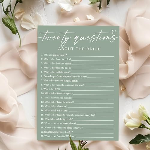 Bridal Shower Games Cards